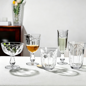 Verre à <span class=keywords><strong>vin</strong></span> mural épais et réutilisable, style INS, avec motif en relief, pour la maison, <span class=keywords><strong>coupe</strong></span> à jus rouge, luxe léger - Product Image 1