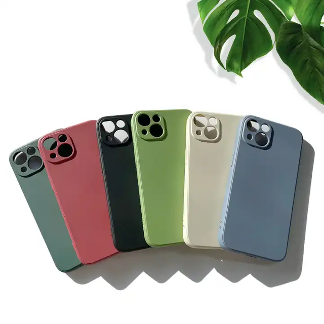 Wholesale TPU Rubber Coated MicroFiber Lining Phone Case for iPhone 15 14 13 12 11 Pro Max Soft Touch Shockproof Straight Edge
