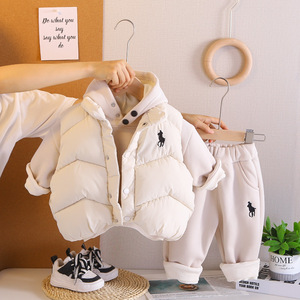 Nouvel Ensemble Élégant pour Garçons : Survêtement Décontracté à Capuche, <span class=keywords><strong>Gilet</strong></span> Doublé Polaire Épais, Trois Pièces pour le Printemps - Product Image 6