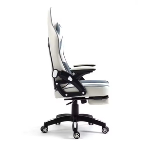 Chaise de jeu pivotante économique blanche avec repose-pieds 5925 – Chaise de gaming 5925 pas chère - Product Image 2