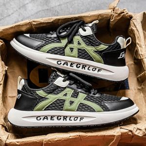 Chaussures décontractées et sportives pour hommes, nouvelle collection hiver 2025, à lacets, en maille respirante, tendance, bleu marine, semelle souple, noires, pour la marche - Product Image 6