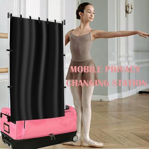 <span class=keywords><strong>Sac</strong></span> de danse à roulettes avec rideau d'intimité et support, écran de séparation portable pour vestiaire - Product Image 6