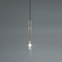 Art Creative Design Lampes d'intérieur Lampe à suspension moderne en tube de verre clair soufflé à la main Lampe suspendue à LED pour salle d'exposition Restaurant