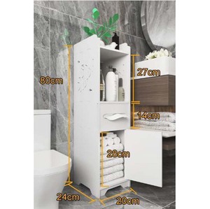 Mueble de Almacenamiento Móvil Moderno e Impermeable para Sala de Estar, con Cuatro Niveles, Multifuncional y Sostenible, de Plástico - Product Image 2