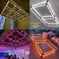 Barre LED T8 créative en forme de PC, modulaire, 360° lumineuse, RGB, personnalisable, pour jardin, plafond, suspension horizontale, décorative, circulaire