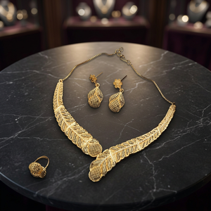 Joyería de Moda al por Mayor, Estilo Dubái, Juego de Joyería Turca, Chapado en Oro de 14K, 18K, 24K, Diseño Turco, Juego de Joyería Tradicional - Product Image 1