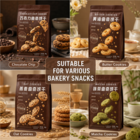 Pochette d'emballage personnalisée pour biscuits avec fermeture éclair, idéale pour les biscuits aux pépites de chocolat, les produits de boulangerie et les aliments à emporter