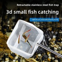 Épuisette de pêche, Épuisette d'aquarium, Petite épuisette de pêche 3D, Épuisette à mailles fines, Épuisette de sauvetage manuelle, Extensible