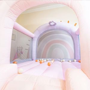 บ้านลมเด็กทรงบ้านขนมสายไหมสีพาสเทล พร้อมสไลเดอร์, เครื่องเป่าลม, ห่วงบาสเก็ตบอล, บ้านลมดีไซน์ทันสมัย - Product Image 3