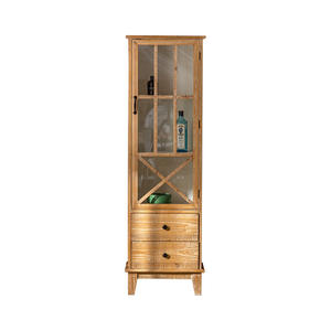 American Retro Style <b>Glass</b> Door Display Cabinet Multi Layer Storage <b>Sideboard</b> For Living Room Entryway Cabinet - Product Image 5