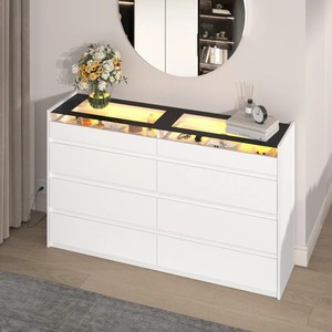 Elegant Living Room Smart Led Solid Wood Cabinet Dresser Nordic Tallboy Kitchen Woman Shallow <strong>Tall</strong> Chest <strong>of</strong> <strong>Drawers</strong> With Glass - Product Image 4