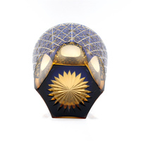 Verre à whisky Edo Kiriko fait main, style japonais, coupe ancienne, design ambré superposé, taillé à la main, 8,5 oz, pour bourbon, scotch, bar à domicile