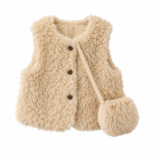 Korean Style <strong>Girls</strong> Plush Vest Winter New Thick Warm Fuzzy Waistcoat Cute Baby <strong>Girl</strong> Fleece <strong>Gilet</strong> with Matching Bag - Product Image 6