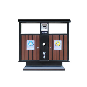 Contenedor de Basura Rectangular de Acero Inoxidable para Exteriores, Clasificación de Residuos para Parques, Calles y Áreas Municipales - Product Image 2