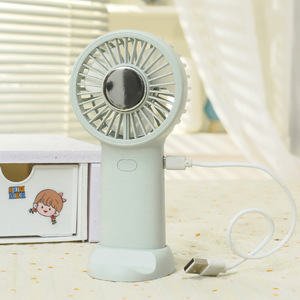 พัดลมมือถือแบบพกพาพร้อมแบตเตอรี่แบบชาร์จไฟได้ 5W มอเตอร์ DC ชาร์จผ่าน USB สามระดับความเร็ว ใช้งานแบบแฮนด์ฟรี - Product Image 5