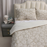 Ensembles de housses de couette de luxe pour enfants en or massif avec rembourrage en polyester king size d'été imprimé en bambou