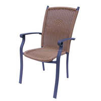 Chaise de salle à manger en plastique patio restaurant bistro rotin aluminium antique