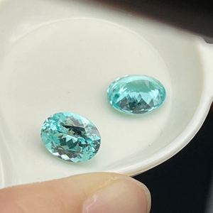 Pierres précieuses de laboratoire ovales 7x9mm Paraiba Tourmaline Stones - Product Image 4