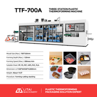 Mesin Thermoforming Otomatis Penuh untuk Piring dan Kotak Makanan Sekali Pakai dari PS/PP/PVC dengan Motor dan Pompa