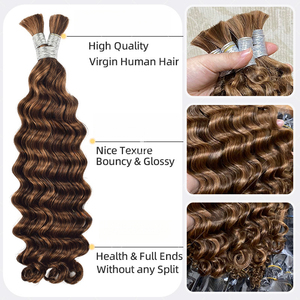 Venta al por mayor de cabello humano vietnamita P4/30 sin trama, onda profunda, rizado italiano, cabello suelto para <span class=keywords><strong>trenzas</strong></span>, proveedor de cabello. - Product Image 3