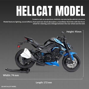 Modèle de moto en alliage 1:12, effet sonore et lumineux réaliste, moto miniature pour garçons, objet de collection, ornement de bureau - Product Image 3
