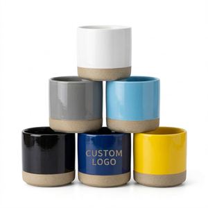 Wholesale Custom Logo Handless Stoneware Ceramic Coffee Mug Stackable Espresso Retro Coarse Kiln Glazed <b>Cups</b> for Home Office - Product Image 1