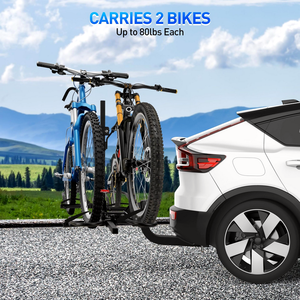 Fabricant 150lbs pliable inclinable vers le bas E Bike attelage plate-forme style 2-Bike Rack pour voiture camion SUV minivan remorque - Product Image 3