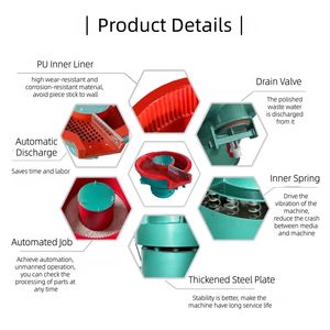 آلات التشطيب الاهتزازي السيراميكية للأجزاء المعدنية بسعات 150 لتر و 250 لتر و 350 لتر و 450 لتر و 650 لتر لإزالة الحواف - Product Image 6