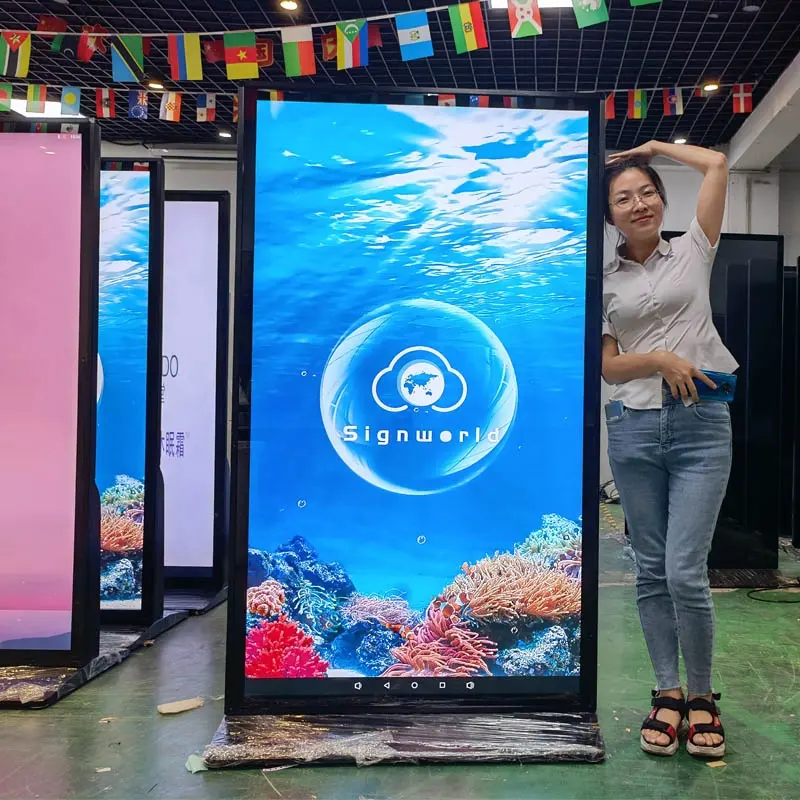 75 "100" 55 Inch Indoor Touch Screen Lcd Outdoor Reclame Totem Kiosk Cms Software Led Display Digital Signage en Displays
