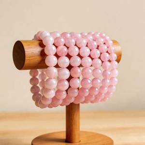 <span class=keywords><strong>Bracciale</strong></span> in Cristallo con Perle <span class=keywords><strong>di</strong></span> Pietra Naturale <span class=keywords><strong>Quarzo</strong></span> <span class=keywords><strong>Rosa</strong></span> 6mm 8mm 10mm <span class=keywords><strong>Rosa</strong></span> Energia Curativa Amore Personalizzato Unisex - Product Image 3