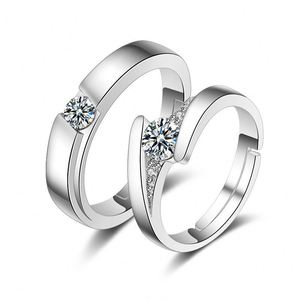 Anillo De Pareja Valentine's Day Gift Women Men Jewelry Adjustable Finger <b>Ring</b> Shiny Zircon Diamond <b>Couple</b> <b>Rings</b> for <b>Couple</b> - Product Image 1