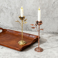 Porte-bougie en fer antique en forme de rose, porte-bougie floral vintage, idéal pour les anniversaires
