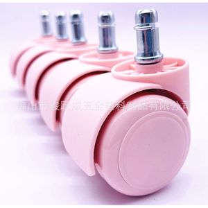 Roulettes pivotantes roses 60 mm silencieuses pour chaise de bureau - Product Image 5