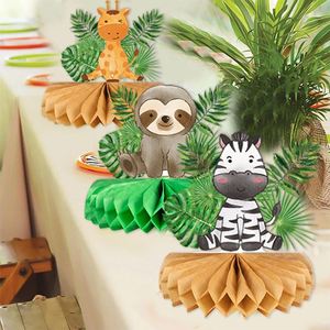 Décoration de table en papier nid d'abeille pour baptême 2024, thème animal, pour baby shower - Product Image 5