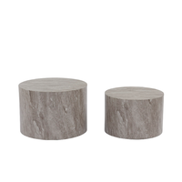 Mobilier de maison Table basse ronde de style contemporain pour salon Nouveau design écologique MDF avec papier autocollant 3D