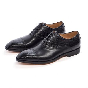 Chaussures de luxe pour hommes en cuir à bout pointu 2025 – Élégantes, faites à la main, motif Oxford, pour bureau, soirée, respirantes - Product Image 1