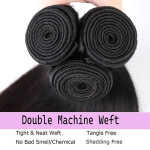 Extensiones de Cabello Humano Liso 12A, 100% Cabello Humano <span class=keywords><strong>Virgen</strong></span> Sin Procesar, 20, 22, 24 Pulgadas, de Alta Calidad - Product Image 3