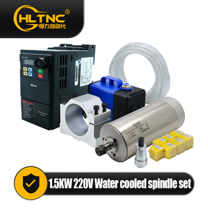 แกนหมุน1.5KW ER11 24000รอบต่อนาทีแกนหมุนน้ำเย็น80มม. CNC 1.5KW น้ำหล่อเย็นชุด VFD - Product Image 2