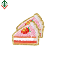 Appliques en chenille autocollantes pour gâteaux, motifs mignons à repasser, motifs de crème glacée
