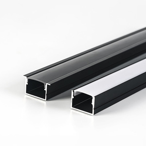 โปรไฟล์อะลูมิเนียมรูปตัวทีสำหรับไฟ LED สีดำอะโนไดซ์ 6063-T5 แสงวอร์มไวท์ 3500K อายุการใช้งาน 50000 ชม. แรงดันไฟฟ้า AC 85-265V CRI 90 - Product Image 1