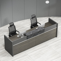 Petit bureau de réception LR-RD-082 en bois brillant de luxe personnalisé et moderne nouveau design de salon de beauté et de spa pour ongles, blanc