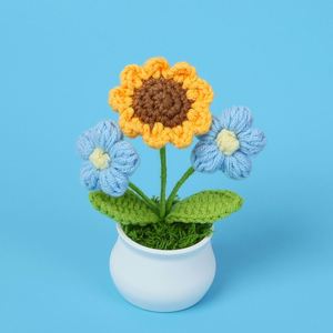Maceta de Girasol de Lana Hecha a Mano, Pequeño Bonsái para Decoraciones de Fiestas, Graduaciones, Día del Padre, Día de la Madre - Product Image 5