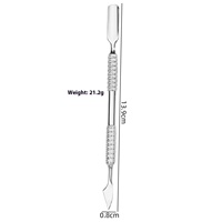 Pousse-cuticules biseauté double tête en acier inoxydable pour manucure et élimination des peaux mortes – Vente en gros