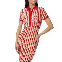 Nouvelle arrivée du fabricant Robe polo d'été rayée personnalisée pour femmes Robe longue en tricot côtelé à manches courtes naturelle simple