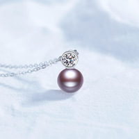 Collier en argent sterling S925 XL173 avec pendentif en moissanite et perle d'eau douce naturelle, bijoux en pierre naturelle de luxe