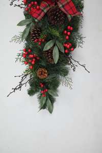 Nueva Llegada Personalizada Navidad Lágrima Swag Bola Decorativa Colgante Red Berry Christmas Swag - Product Image 5