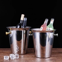 Glacière de luxe Bar en acier inoxydable Champagne Bière Vin Refroidisseur de bouteille Rose Gold Party Seau à glace