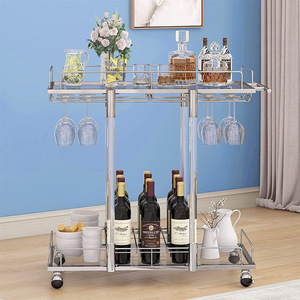 High Quality Acrylic and Metal Bar Cart Metal Wine Drink Service <strong>Trolley</strong> - Product Image 2