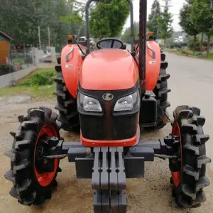 Tracteur à roues agricoles d'occasion KUBOTA M 70hp, sans cabine 4wd, petit équipement agricole, machines, tracteur japonais, chargeur