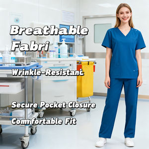 医療用スクラブユニフォーム女性用スクラブナースユニフォームセット病院用OEMサービス女性用スクラブユニフォームセット - Product Image 5